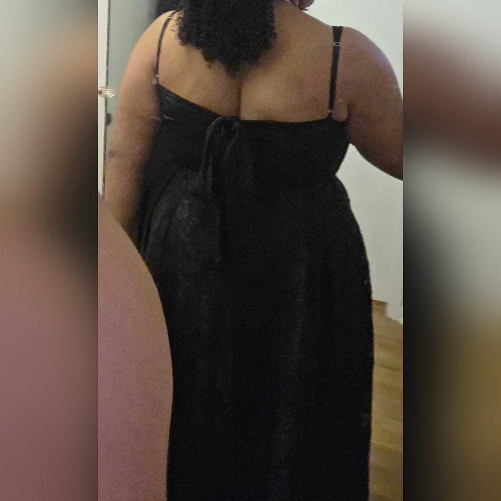 * FREE SHIPPING * Azazie Open Back Floor Length Gown - Picture 7 of 8